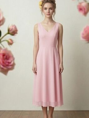 #124 ​MSRP $130 NWT MAKE YOU PRETTY MORE PETAL PINK FIT & FLARE MIDI ♡SIZE 6♡